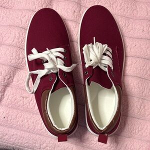Men's Burgundy Canvas Sneakers